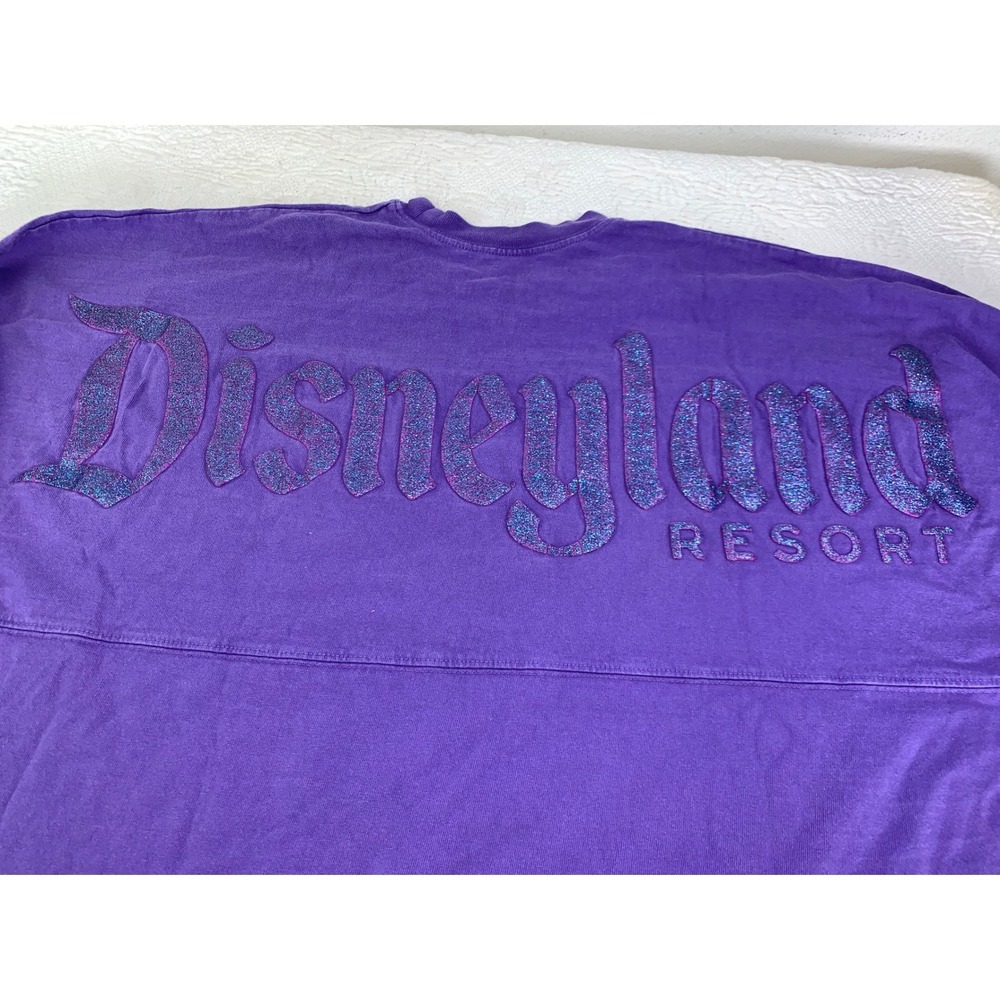 Disney Parks Disneyland Resort Purple Glitter Puff Print Spirit Jersey Size M